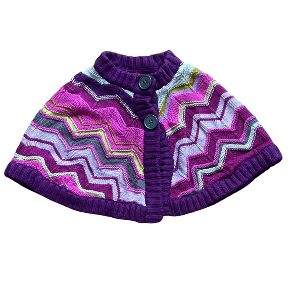 MISSONI for Target Sweater Cape Purple Chevron Stripes Girls XS 4/5 NEW - Picture 1 of 2